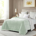 Mocassi Premium Ultra-Soft Flannel Fleece Sherpa Throw Blanket - Warm Cozy Reversible Plush Micromink Blanket for Couch, Bed and Sofa - Fluffy, Christmas Winter Bedding Gift, Queen, Mint Green
