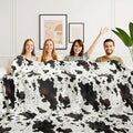 Cow Print Blanket Ultra Soft Flannel Throw Blanket for Couch Bed, Cute Cozy Lightweight All-Season Fleece Blanket King, Gift for Women & Girls, 90×108 Inches Black & White