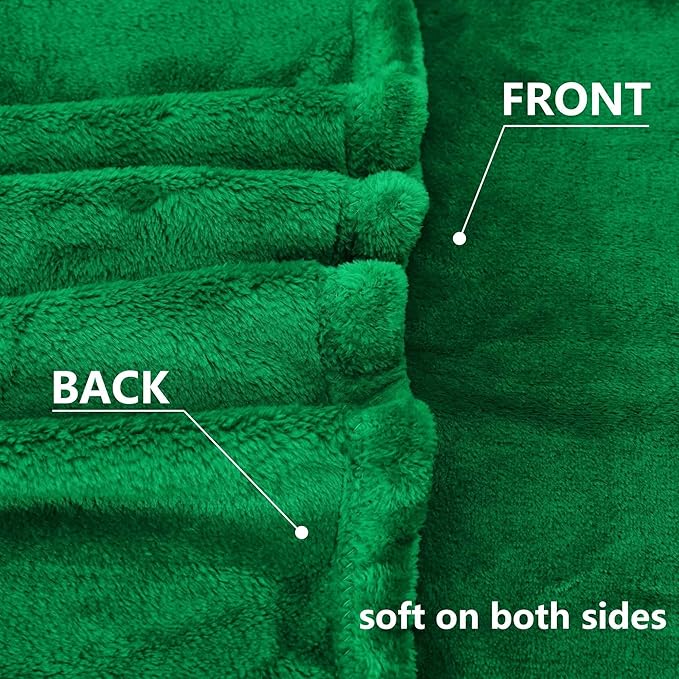NANPIPER Fleece Blankets Super Soft Flannel King Size Blanket for Bed Luxury Cozy Microfiber Plush Fuzzy Blanket,Emerald Green