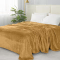 Elegant Comfort Luxury Velvety Softness Fuzzy Plush Micro-Velour Ultra-Soft Blanket, Twin/Twin XL, Gold-Yellow