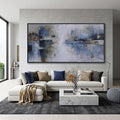 AJAZIKO Abstract Canvas Wall Art, Blue Wall Art for Living Room Modern Artwork for Walls, Pictures for Above Bed, Large Decor for Bedroom and Office Contemporary Wall Decor 24×48IN