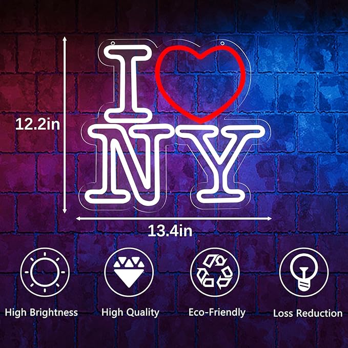 Love NY Neon Signs for Wall Decor，Led Neon Light for Bedroom Office Party，Christmas gift