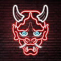 Kavaas Hannya Mask Neon Sign, Anime Japanese Neon Sign for Gamer Room Bar Tattoo Studio Decor | LED Oni Mask Neon Light for Bedroom Boys, Gaming Wall decor - Best Gamer Gifts for Teenage Boys, Christmas