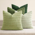 MIULEE Soft Corduroy Spring Throw Pillow Covers Set of 4 Forest Green 20x20 Inch Modern Farmhouse Boho Decorative Accent Cushion Covers for Couch Sofa Bedroom