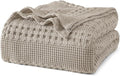PHF 100% Cotton Waffle Weave Blanket Twin Size for Bed, Soft Lightweight & Breathable for Spring and Summer, All-Season Comfort, Luxury Aesthetic Blanket for Home Decor, 66"x90", Pearl Gray
