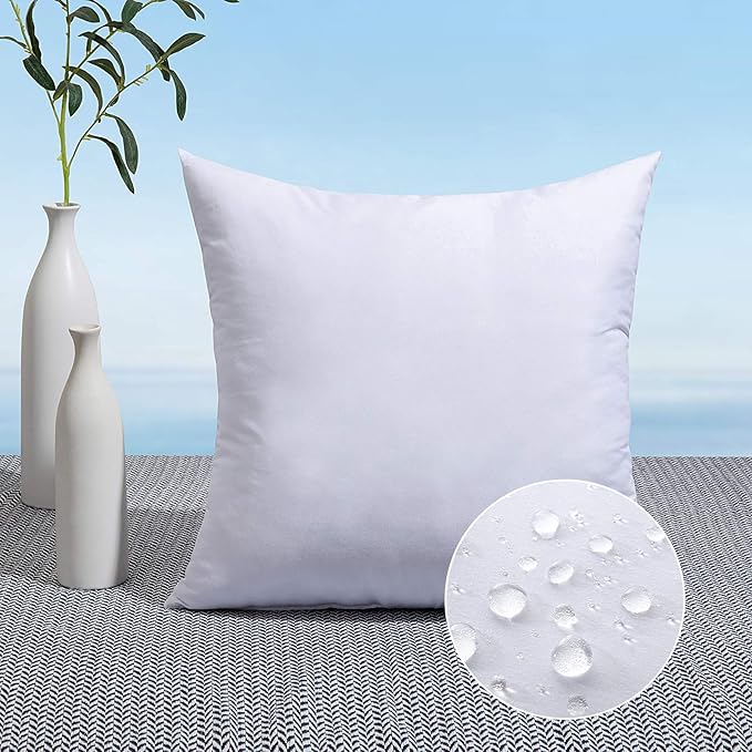 MIULEE 14x14 Pillow Insert Throw Pillow Insert, Outdoor Pillows Water-Resistant Premium Outdoor Pillow Stuffer Sham Square for Bed Couch Sofa Patio Furniture Cushion