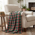 Horaldaily Dark Green Red Farmhouse Plaid Spring Decorative Blanket Throw, Christmas Rustic Soft Lightweight Blanket for Couch Sofa Bed Lounging Decoration, Ideal Gifts for Kids Adults Self, 50x60