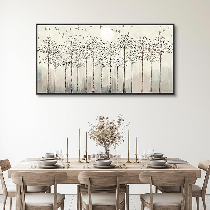 Scenery Abstract Wall Painting Framed Canvas Wall Art For Living Room Large Size Wall Decorations For Bedroom Office Wall Decor Pictures Artwork Canvas Prints Home Boho Wall Decor Black Framed