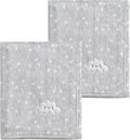 CREVENT 2Pcs 30''X40'' Cute Cozy Fluffy Warm Baby Blankets for Infants Toddlers' Bedding Crib Cot Stroller - Grey Cloud