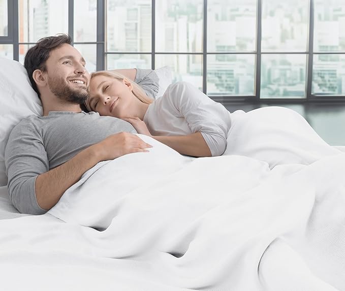 Utopia Bedding Knit Blanket King Size (90x102 Inches, White) Soft Lightweight Jersey Breathable Sweatshirt Blanket for Bed,Couch & Sofa