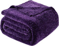 BATTILO HOME Chenille Knitted Throw Blanket for Couch, Decorative Cozy Dark Purple Throw Blanket for Bed Sofa Outdoor, Super Soft Purple Blankets Chenille Blankets for Home Decor, 51"x67"