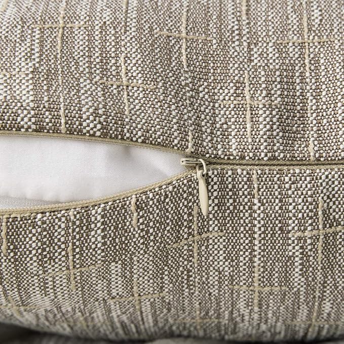 MIULEE Pack of 2 Decorative Burlap Linen Euro Throw Pillow Covers for Sofa Couch Bed 24x24 Inch Modern Farmhouse Pillowcases Rustic Woven Textured Cushion Cover Light Brown