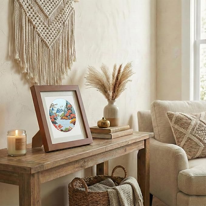 Newscz Framed Wall Art 8.3x8.3 Inch Modern Home Decor for Living Room Bedroom Wall Decor Above Bed & Office Aesthetic Gallery Wall Frame Set Farmhouse & Art Deco Decor Dining Room Kitchen Wall Decor (H-B02)