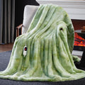 Guohaoi Heated Blanket Electric Throw, Soft Faux Rabbit Fur Electric Blanket with 10 Heating Levels 5 Sitting Timer Auto Off, Cozy Warm Heating Blankets, Machine Washable(50"×60" Light Green)