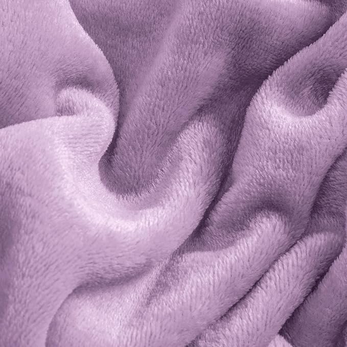 BEDELITE Flannel Sheets Twin Size Lavender - Super Soft Fleece Sheets Set Fluffy Extra Plush, 3 Piece(Include Fitted Sheet, Flat Sheet, 1 Pillowcase)