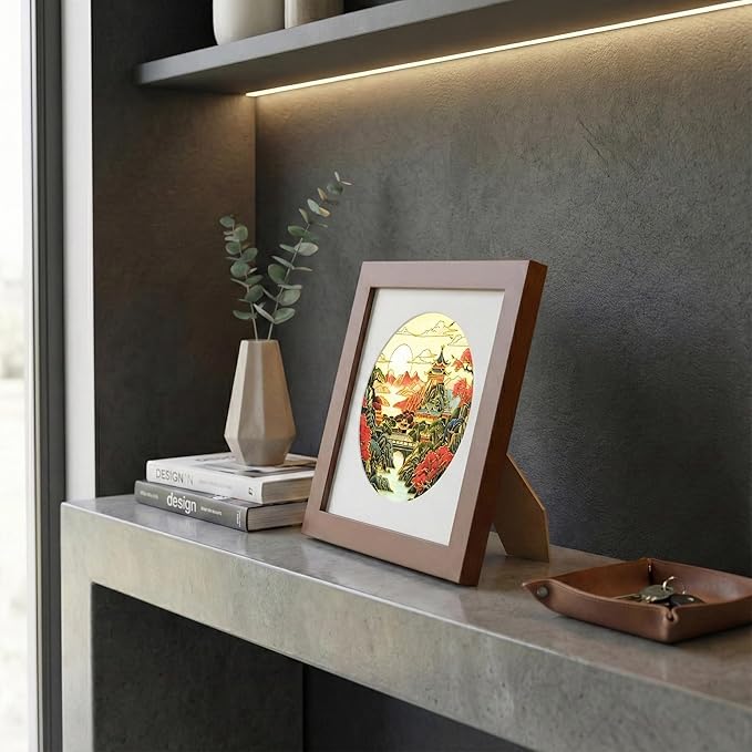 Newscz Framed Wall Art 8.3x8.3 Inch Modern Home Decor for Living Room Bedroom Wall Decor Above Bed & Office Aesthetic Gallery Wall Frame Set Farmhouse & Art Deco Decor Dining Room Kitchen Wall Decor (H-B09)