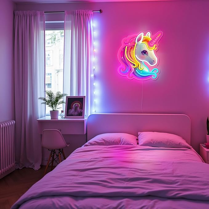 Unicorn Neon Sign, Colorful Unicorn Neon Signs for Wall Decor, Dimmable Acrylic Neon Lights for Girls Room Bedroom School Classroom Party Decorations Nursery, Perfect Gifts