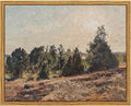 InSimSea Framed Canvas Wall Art, Vintage Pine Landscape Art for Living Room Hallway Shelf, 10x8in, Impressionist Pastoral Painting, Rustic Farmhouse Cozy Mid Century Small Nature Decor