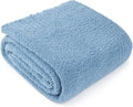 PAVILIA Super Soft Throw Blanket for Couch, Fluffy Cozy Lightweight Light Blue Blanket, Large Fuzzy Warm Knit Blanket for Bed Sofa, Slate Blue, 60x80