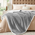 BEDELITE Sherpa Twin Blanket for Couch – Ultra Soft & Cozy Plush Blanket for Sofa, Bed & Room Decor, Thick Fluffy Throw Gifts for Women, Men, Mom, Dad, 60x80 inch, Light Grey