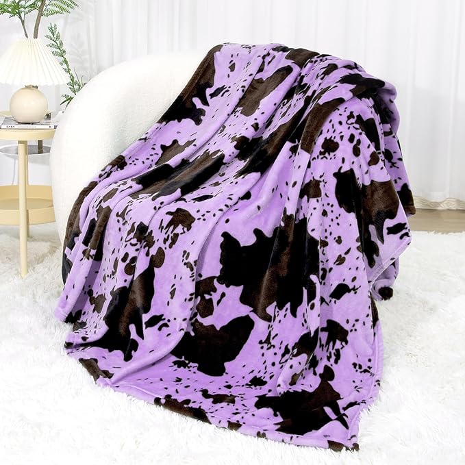 Purple Blanket for Girls - Lightweight Soft Fuzzy Small Fleece Throws for Kids, Warm Cute Cozy Bedding for Crib Stroller Decor 40"x 50"