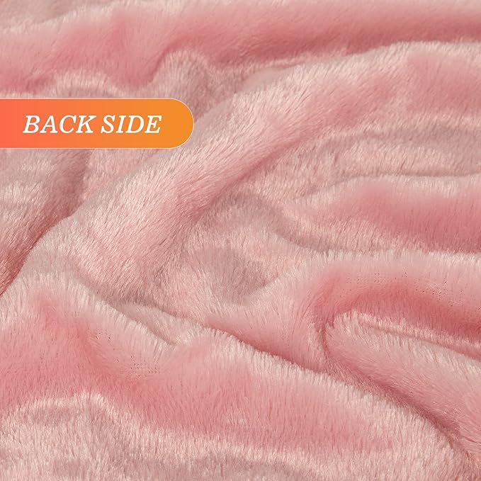 TOONOW Faux Fur Throw Blanket,Super Soft Fuzzy Blanket for Couch Sofa Bed,Fluffy Blankets and Throws for Women,50x60 Inches,Pink