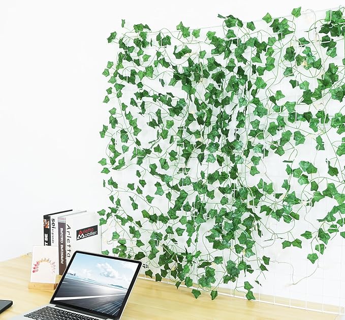 78 Ft Artificial Ivy Silk Vines Fake Hanging Plants High Simulation Garlands Greenery Chain for Home Wedding Wall Party Decoration, Pack of 12
