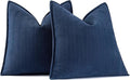 MIULEE Pack of 2 Navy Blue Decorative Pillow Covers 16x16 Inch Soft Chenille Luxurious Couch Throw Pillows Farmhouse Cushion Covers with Elegant Design for Sofa Bedroom Living Room Home Decor