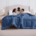 Bedsure Comforter Duvet Insert - Quilted Comforters Oversize Queen, All Season Duvet, GentleSoft Down Alternative Bedding, with 8 Tabs, Gifts for Women/Men, Dark Slate Blue, Oversize Queen 98x98Inche