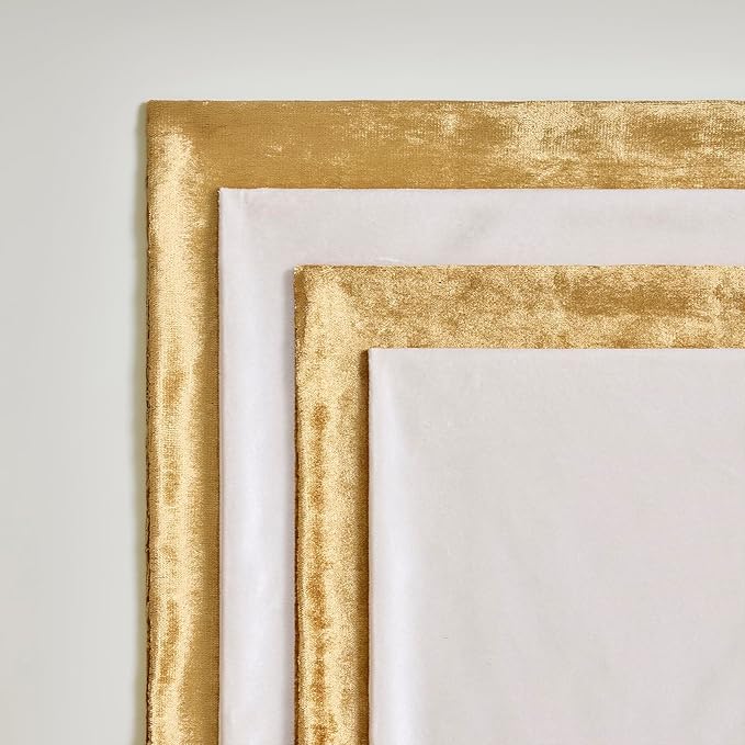 GIGIZAZA Velvet Pillow Covers 20x20,Ivory Gold Soft Throw Pillow Covers Set of 4 Square Decorative Modern Pillows Covers for Living Room