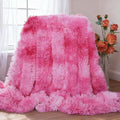 Plush Super Soft Blanket Bedding Sofa Cover Furry Fuzzy Fur Warm Throw Qulit Cozy Couch Blanket for Winter (Tie Dye Pink,51x63 Inches)