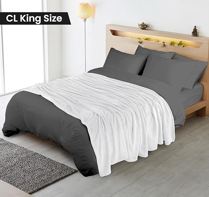 Utopia Bedding White Fleece Blanket California King Size Lightweight Fuzzy Soft Anti-Static Microfiber Bed Blanket (102x96 Inch)