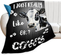 Cow Throw Blanket - Soft Plush Fleece Farm Animal Bedding Blankets- Cozy Cow Print Stuff Gifts for Women Girls Kids Adults 40"X50"