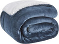 Bedsure GentleSoft Sherpa Fleece Twin Size Blanket for Couch, Non-Heated, Thick and Warm Throw for Women and Men, Soft Fuzzy Plush Twin Blanket for Winter, Slate Blue, 60x80 Inches