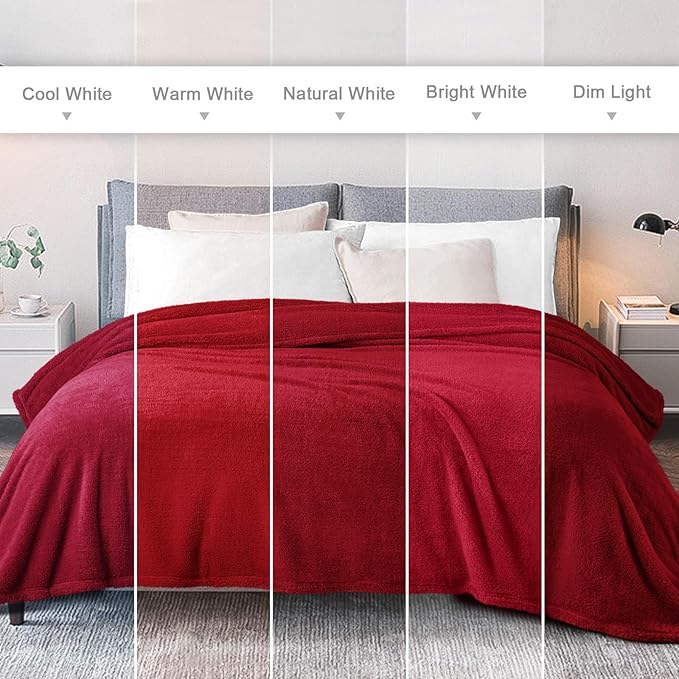 Exclusivo Mezcla Soft Fleece Throw Blanket for Couch, Super Soft Velvet Plush Fleece Blankets, Fuzzy Cozy and Warm for Winter, 50x60 Inches, Deep Red