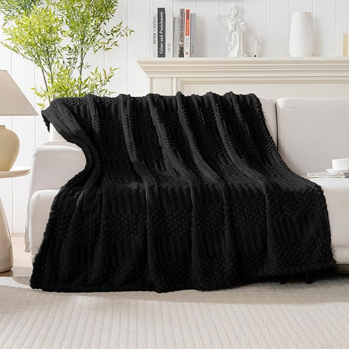 90x104 Inch Black King Size Blanket - Soft & Fluffy Fleece, Neutral Tan Color, Cute & Aesthetic, Perfect for Sofa, Couch, Bed, Living Room & Bedroom, All-Season Use, Plush & Cozy Decorative Blanket