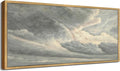 SHENIFY Vintage Framed Wall Art Clouds in the Sky Landscape Painting Retro Cloudy Scenery Farmhouse Kitchen Living Room Decor - 8x16in Natural Framed