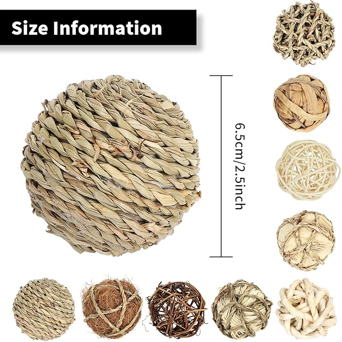 Kesywale 9pcs Rustic Decorative Balls for Centerpiece Bowls Vase Tray Fillers, 2.8 inch Assorted Wicker Rattan Balls Green Moss Orbs Spheres Home Table Decor (A)