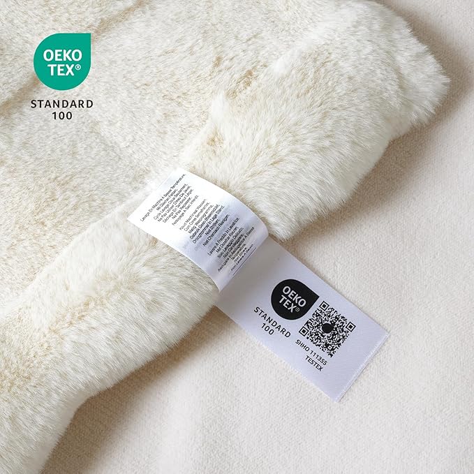 Cozy Bliss Fluffy Faux Fur Throw Blanket for Couch,Warm Cozy Soft Cream White Throw Blankets for Sofa Bed Living Room,50x60 Inches