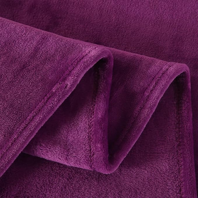 TASTHROW Purple Throw Blanket 60x80 Inches, Soft Plush Cozy Fleece Flannel Throw Blanket, Lightweight Warm Throws for Bed, Couch, Bedroom and Living Room, All Seasons