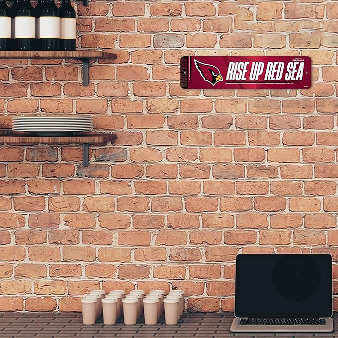 Rico Industries NFL Football Metal Street Sign 4" x 15" Home Décor - Bedroom - Office