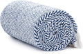 Americanflat 50x60 Throw Blanket - Soft and Breathable Cotton Throw Blanket for Couch, Bed, Chair - Decorative Blankets Perfect for Home, Office, or Outdoor Use - Blue and White Herringbone Design