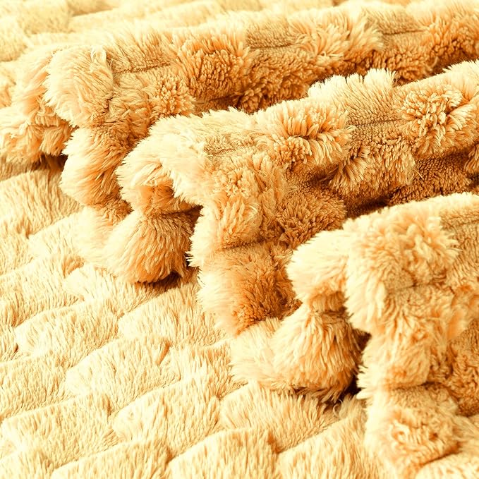 FY FIBER HOUSE Fleece Throw Blanket for Couch 300GMS Super Soft Plush Fuzzy Blankets Lap Blanket for Office Sofa, 50x60 Inches, Yellow