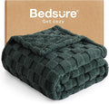 Bedsure GentleSoft Dark Green Spring Throw Blanket for Couch - Super Soft Cozy Blankets Gifts for Women Men Girls, Cute Small Fleece Mother's Day Throws for Bedroom Home Decor, 50x70 Inches