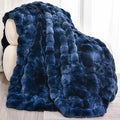 H&D Faux Fur Throw Blanket for Couch,Fluffy Cozy Soft Plush Luxury Thick Fuzzy Fleece Blanket for Couch Bed Sofa Bedroom Living Room,Comfy Bubble Blanket