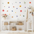 Decalcomania Wildflower Wall Decals - Set of 78 Flower Wall Stickers for Nursery Bedroom Bathroom Classroom Living Room Removable Peel and Stick Indoor Decor