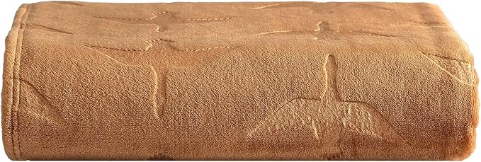 Eddie Bauer - Throw Blanket, Ultra-Soft & Embossed Plush Bedding, Blanket for Couch & Bed (Geese Brown, 50" x 70")