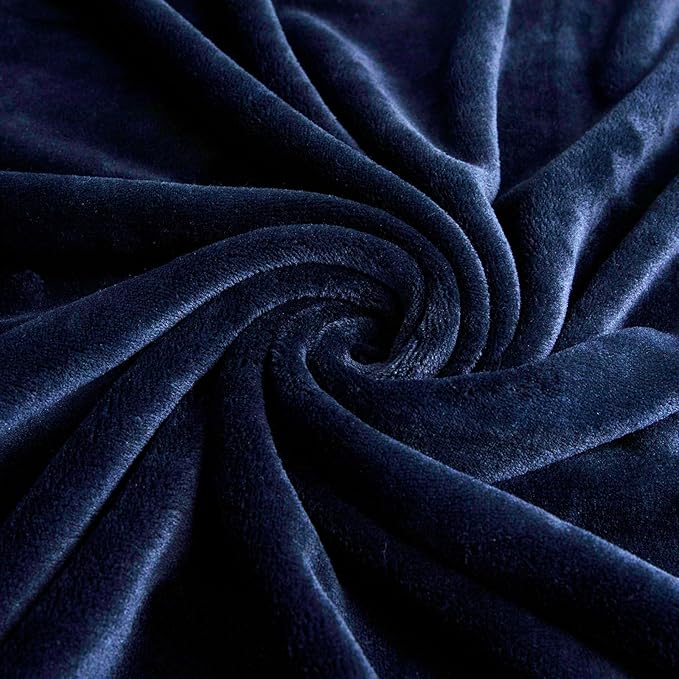 TASTHROW Navy Throw Blanket 50x60 Inches, Soft Plush Cozy Fleece Flannel Throw Blanket, Lightweight Warm Throws for Bed, Couch, Bedroom and Living Room, All Seasons