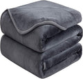Soft Travel Size Blanket All Season Warm Fuzzy Microplush Lightweight Thermal Fleece Blankets for Couch Bed Sofa,Throw,50x61 Inches,Dark Gray