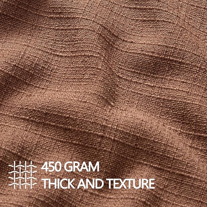 MIULEE Pack of 2 Thick Textured Couch Throw Pillow Covers, Rust Terracotta Decorative Pillow Covers 18x18, Neutral Linen Cushion Cases for Sofa Bed Living Room Modern Farmhouse Home Decor, No Filling